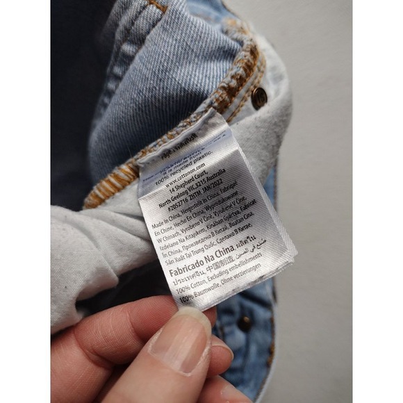 Cotton On High A Line Light Wash Denim Cutoff Shorts‎ Women Size 8 - Picture 6 of 7